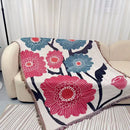 GobekUsa Geometric Knitted Tassels Throw Blanket