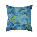 Abstract blue ink and gold edge cushion cover set living room by Decorbites