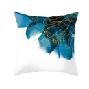 Abstract blue ink and gold edge cushion cover set living room by Decorbites