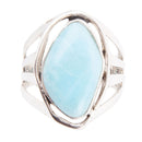 Abstract Blue Larimar and Sterling Silver Statement Ring