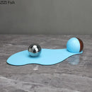 GobekUsa Blue Liquid Ornaments Abstract Crafts Desk Sculpture Room Decoration
