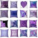 Abstract blue & purple polyester pillow case bedroom throw cover by Decorbites