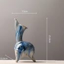GobekUsa Irregular Ink Pattern Ceramic Flagon Vase - Chinese Porcelain Home Decoration