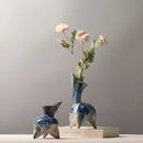 GobekUsa Irregular Ink Pattern Ceramic Flagon Vase - Chinese Porcelain Home Decoration