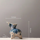 GobekUsa Irregular Ink Pattern Ceramic Flagon Vase - Chinese Porcelain Home Decoration