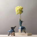 GobekUsa Irregular Ink Pattern Ceramic Flagon Vase - Chinese Porcelain Home Decoration