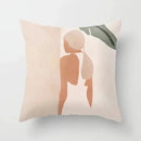 Abstract botanical earthy decorative pillowcase living room cushion cover by Decorbites