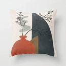 Abstract botanical earthy decorative pillowcase living room cushion cover by Decorbites