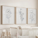 Black and White Botanical Prints. Modern Minimalist Line Art by Wall Art Set