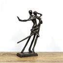 Abstract bronze couple dancers portrait sculpture living room decor by Decorbites