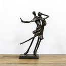 Abstract bronze couple dancers portrait sculpture living room decor by Decorbites