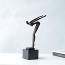 GobekUsa Diving Sportsman Metal Sculpture - Abstract Swimming Figure for Home Decor