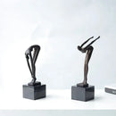 GobekUsa Diving Sportsman Metal Sculpture - Abstract Swimming Figure for Home Decor