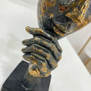 GobekUsa Golden Mask Bird Figurine Statue for Home Office Decor