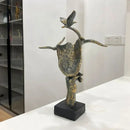 GobekUsa Golden Mask Bird Figurine Statue for Home Office Decor