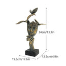 GobekUsa Golden Mask Bird Figurine Statue for Home Office Decor