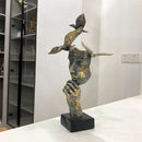 GobekUsa Golden Mask Bird Figurine Statue for Home Office Decor