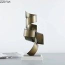 GobekUsa Irregular Crimp Metal Ornaments: Creative Twist Sculpture Artwork for Aesthetic Room Decor