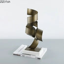 GobekUsa Irregular Crimp Metal Ornaments: Creative Twist Sculpture Artwork for Aesthetic Room Decor