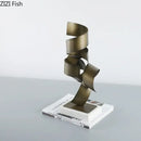 GobekUsa Irregular Crimp Metal Ornaments: Creative Twist Sculpture Artwork for Aesthetic Room Decor