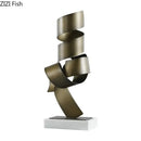 GobekUsa Irregular Crimp Metal Ornaments: Creative Twist Sculpture Artwork for Aesthetic Room Decor