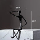 GobekUsa Abstract Metal Human Sculpture Cast Iron Black Person Desktop Ornament