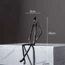 GobekUsa Abstract Metal Human Sculpture Cast Iron Black Person Desktop Ornament