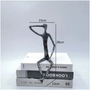 GobekUsa Abstract Metal Human Sculpture Cast Iron Black Person Desktop Ornament