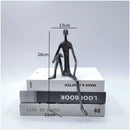 GobekUsa Abstract Metal Human Sculpture Cast Iron Black Person Desktop Ornament