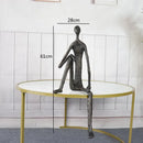 GobekUsa Abstract Metal Human Sculpture Cast Iron Black Person Desktop Ornament