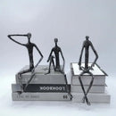 GobekUsa Abstract Metal Human Sculpture Cast Iron Black Person Desktop Ornament
