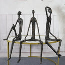 GobekUsa Abstract Metal Human Sculpture Cast Iron Black Person Desktop Ornament