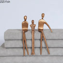 GobekUsa Gold Plated Figure Sculpture Set | Abstract Desk Decoration | Character Statue