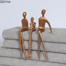 GobekUsa Gold Plated Figure Sculpture Set | Abstract Desk Decoration | Character Statue