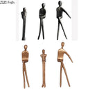 GobekUsa Gold Plated Figure Sculpture Set | Abstract Desk Decoration | Character Statue