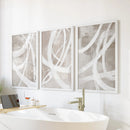 Modern Minimalist Abstract Triptych. Neutral Brush Stroke Art by Wall Art Set