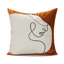 Abstract burnt orange line art pillow cover living room decor by Decorbites