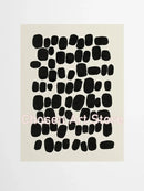 Minimalist black & cream abstract canvas poster prints set living room