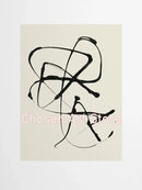 Minimalist black & cream abstract canvas poster prints set living room