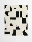 Minimalist black & cream abstract canvas poster prints set living room