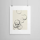 Minimalist black & cream abstract canvas poster prints set living room