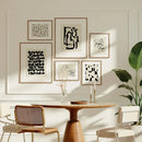 Minimalist black & cream abstract canvas poster prints set living room