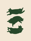 Minimalist lazy cat illustration canvas art set living room decor by Decorbites