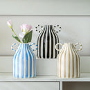 GobekUsa Abstract Ceramic Hydroponic Vase, Black & White