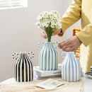 GobekUsa Abstract Ceramic Hydroponic Vase, Black & White