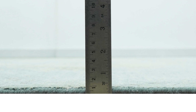 Abstract Design Blue, Beige And Gray 8x10 Hand Knotted Wool and Bamboo Silk Rug