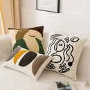 Abstract earthy embroidery pillow cover living room decor by Decorbites
