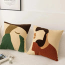 Abstract earthy embroidery pillow cover living room decor by Decorbites