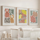Boho Chic Botanical Decor. Set of 3 Abstract Flowers Prints by Wall Art Set