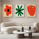 Modern vibrant floral typography wall art set of 6 living room prints by Decorbites